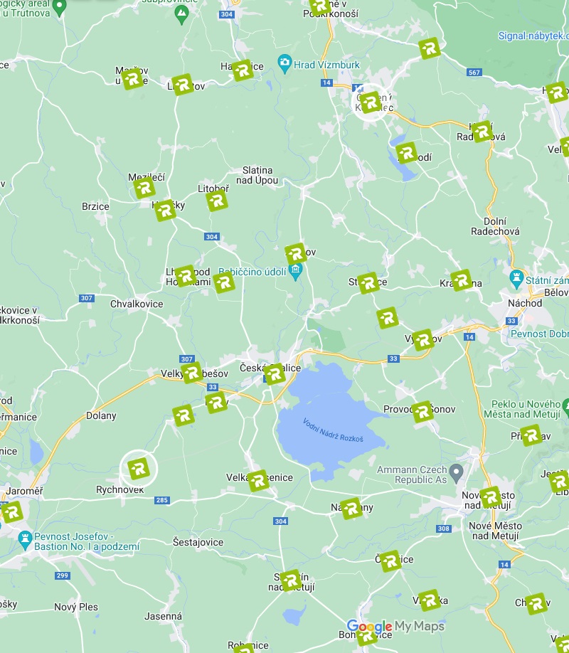 Mapa pokrytí bezdrátovým internetem